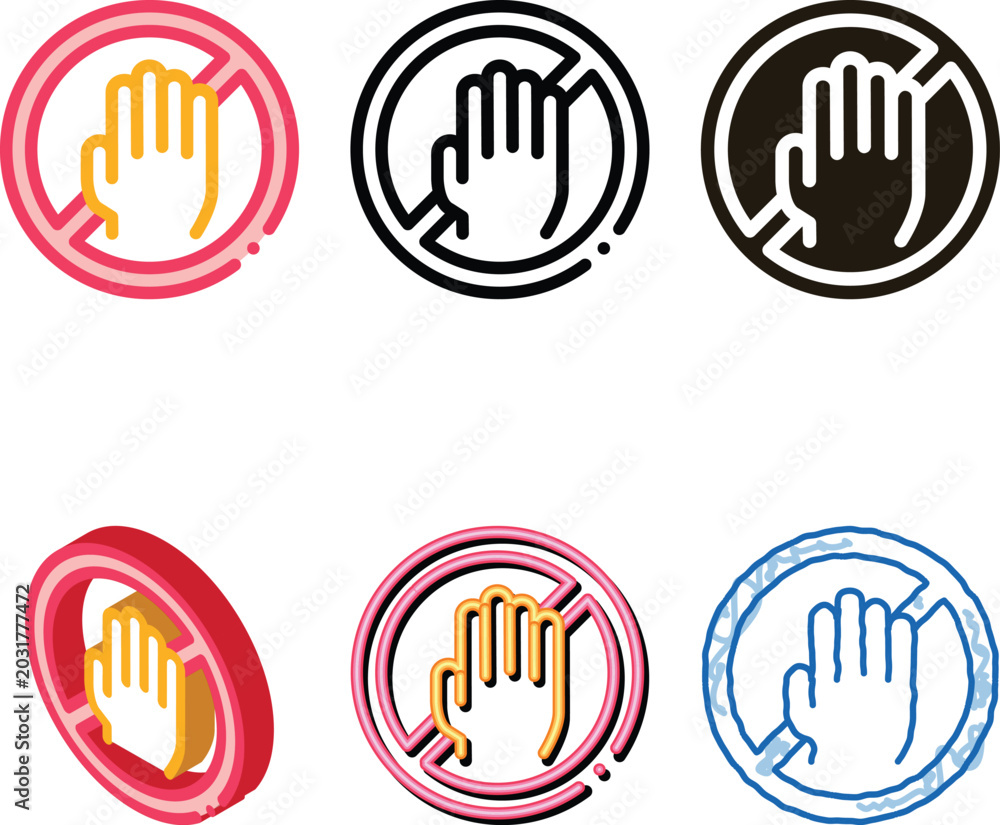 Fototapeta premium Hand Crossed Mark Icon Vector. Outline Hand set Crossed Mark Sign. Isolated Contour Symbol