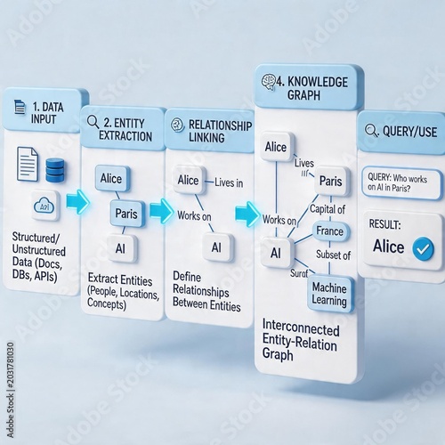 Knowledge graph concept with data input and query
