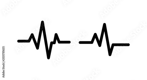 Electrocardiogram ekg heartbeat pulse waveform medical line art icon on white background with electrocardiogram heartbeat healthcare waveform medicine diagnostic monitoring technology