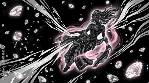 Shukra Hindu Deity Shukracharya Portrait Vector Art Vedic Astrology Planet Venus