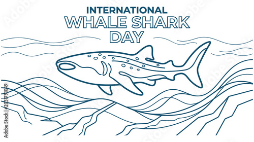 Bild auf Leinwand Whale shark swimming in ocean currents, world whale shark day celebration