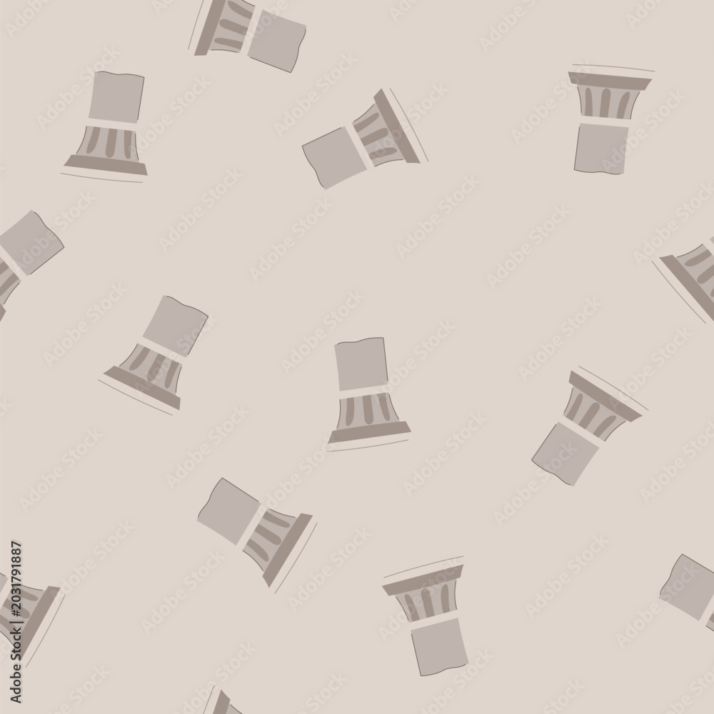 Fototapeta premium pattern antique column ancient cartoon. building architecture, greece rome, sculpture marble antique column ancient sign. seamless vector illustration