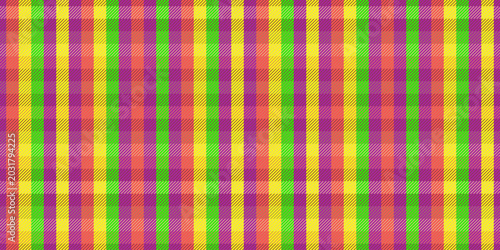 Madras fabric. Seamless twill checkered texture with a neon contrast color