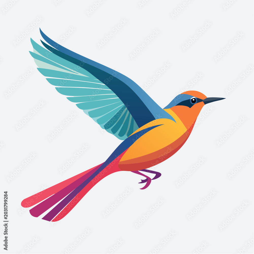 Obraz premium Colorful Bird in Flight