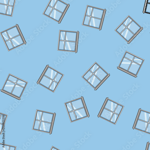 Cuadro en lienzo seamless pattern glazing window frame cartoon
