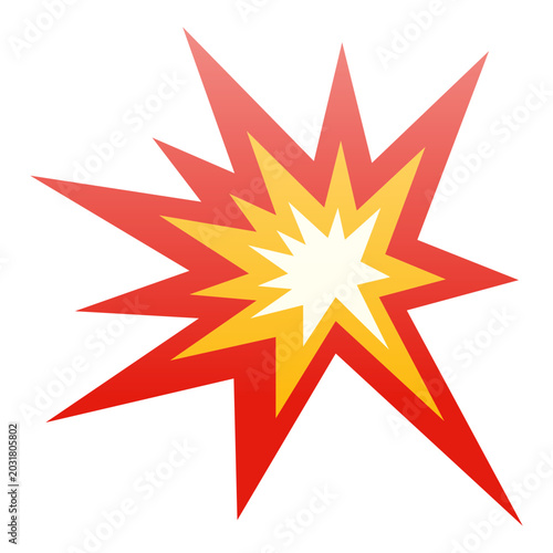 Explosion / Collision emoji, vector illustration isolated on transparent background.
