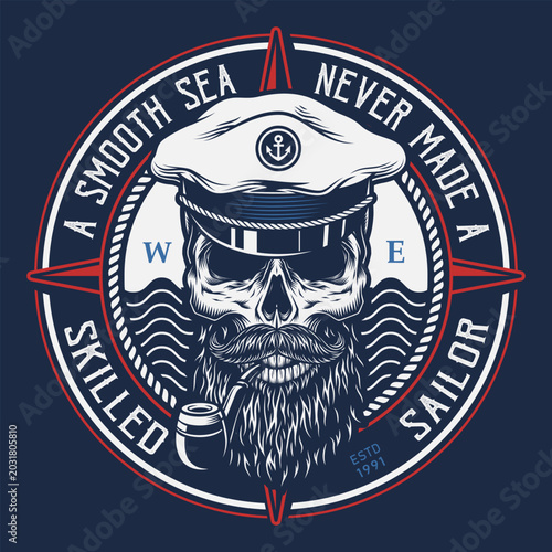 Skull design with sailor theme