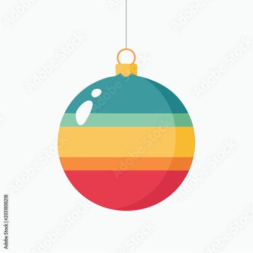 Retro Striped Christmas Ornament