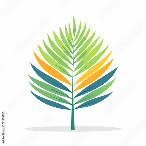 Stylized Palm Leaf Illustration