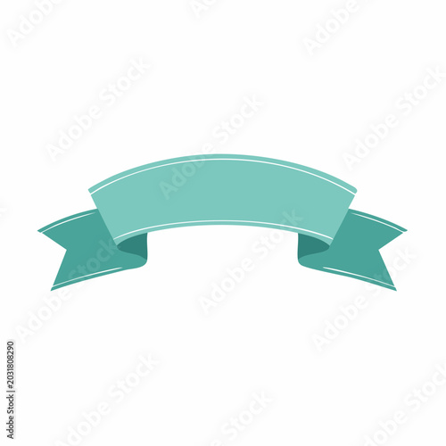 Teal Ribbon Banner with White Stitching