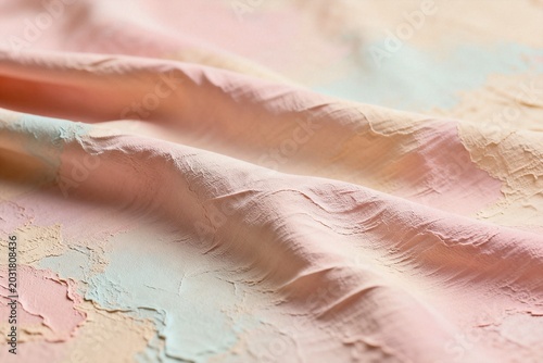 Textured fabric with pastel colors