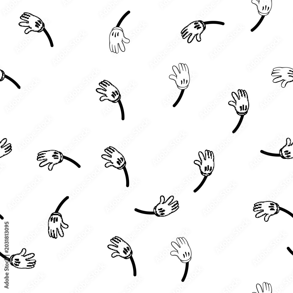 Fototapeta premium pattern hold cartoon hand cartoon. people trendy, different fist, ok palm hold cartoon hand sign vector