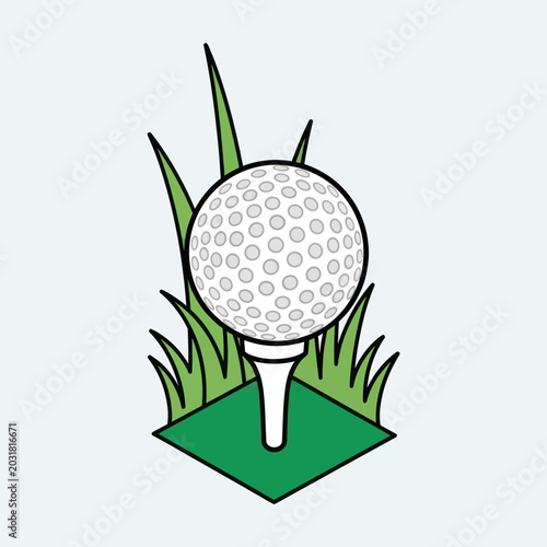 Fotografie Golf Ball on a Tee Golfing.
