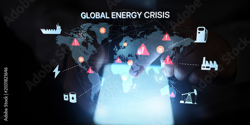 Foto Worldwide Energy Crisis Risk Map Showing Oil Gas Supply Problems and Electricity Market Instability