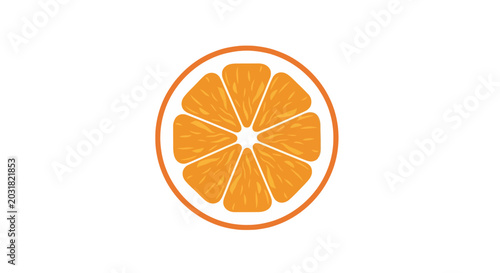 Orange slice illustration on white background for culinary or design purposes
