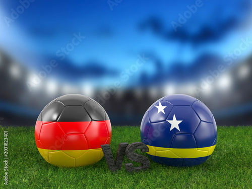 Bild auf Leinwand Soccer world cup group E Germany vs Curacao