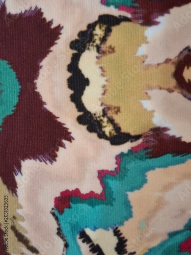 Abstract Ikat Floral Fabric Texture