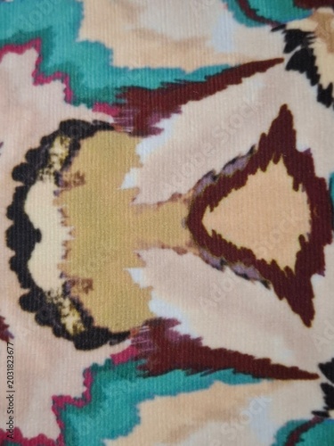 Abstract Ikat Floral Fabric Texture
