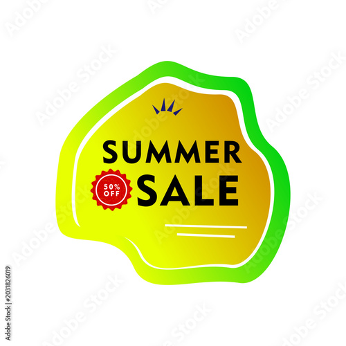 Modern summer sale banner template liquid gradient bubble geometric style artwork design, advertisement, promotion, seasonal offer vector illustration png 