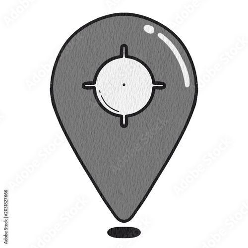 Location pin doodle icon.