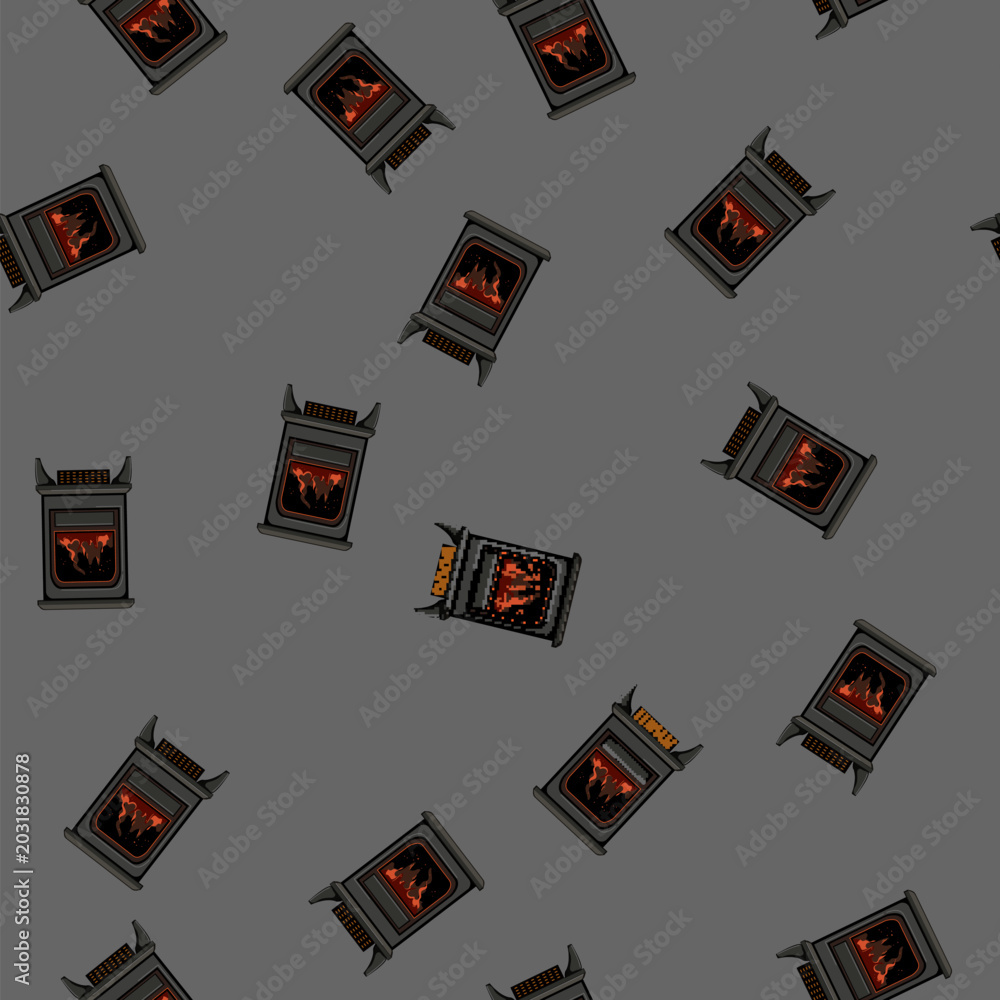 Fototapeta premium seamless pattern house fireplace cartoon. house fireplace sign vector