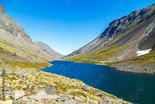 Picturesque mountain lake in the northern Khibiny mountain range.