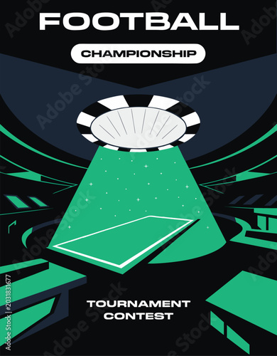 Football championship tournament contest poster design