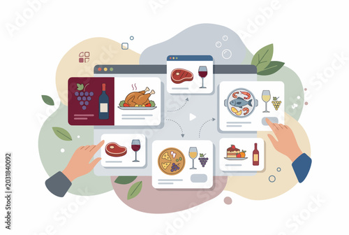 Modern Online Food and Wine Ordering Digital Interface