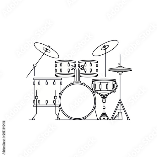 Canvastavla Drum Set Outline Vector Art