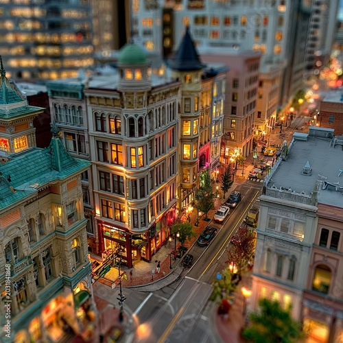 Charming Cityscape - A Tilt-Shift View of Urban Architecture.