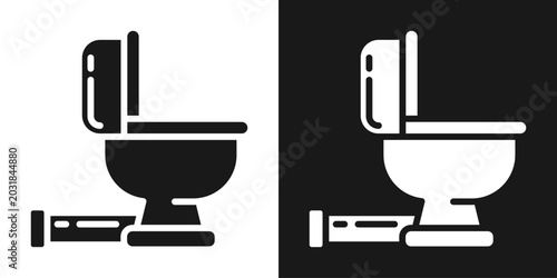 Obraz na płótnie Restroom Service Icon In Black And White Glyph Style