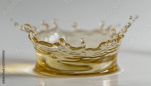 Golden liquid crown splash, a moment of liquid artistry frozen in time.
