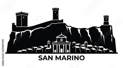 Принти на полотні San Marino city skyline landscape