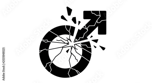 Photos Broken Male Gender Symbol - Symbol of Fragility and Crisis