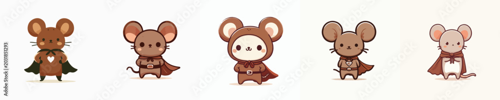 Fototapeta premium cute mouse wearing a superhero costume posing bravely