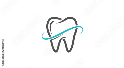 Dental Care Logo: Abstract Tooth Symbol Representing Modern Oral Health Treatments