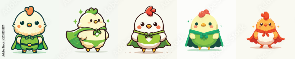 Fototapeta premium cute chicken wearing a superhero costume posing bravely