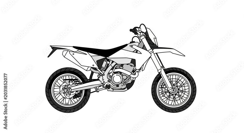 Obraz premium Modern Motocross Motorcycle Vector Illustration