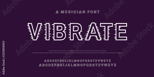 Fotografía Vibrate Creative Outline Double line monogram alphabet and tech fonts