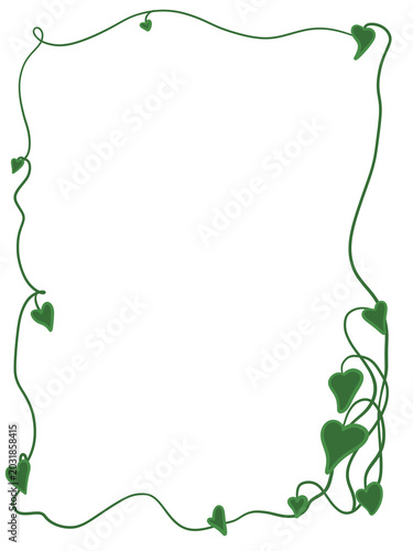 green frame with leaves