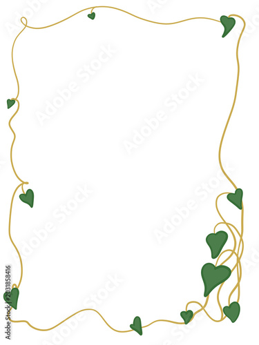 frame with green leaves on transparent background