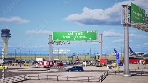 Airplane Landing on Navi Mumbai International Airport