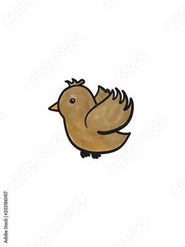simple cute illustration of a bird
