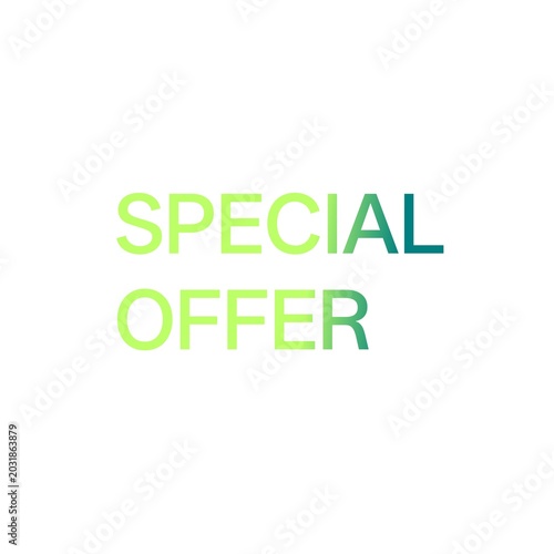 Special Offer Green Gradient Typography Icon Sale Promotion Text Vector Design