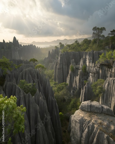 waterfall in the mountains