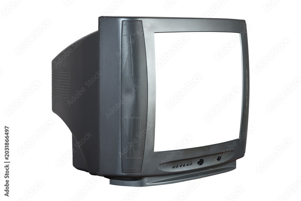 © lial88 - Old tv on isolated. Retro technology concept. Blank screen for text. © lial88 - Old tv on isolated. Retro technology concept. Blank screen for text.