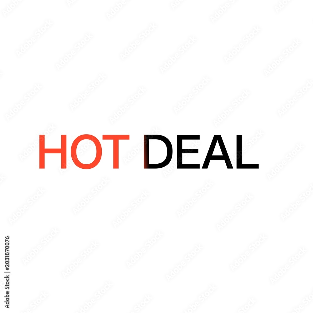 Fototapeta premium Hot Deal Red Black Typography Icon Sale Promotion Discount Text Vector Design