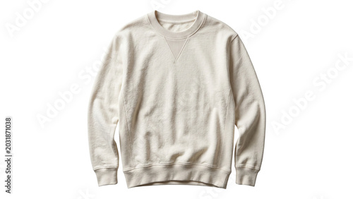 Photos Plain beige crewneck sweatshirt mockup isolated on transparent background for ap