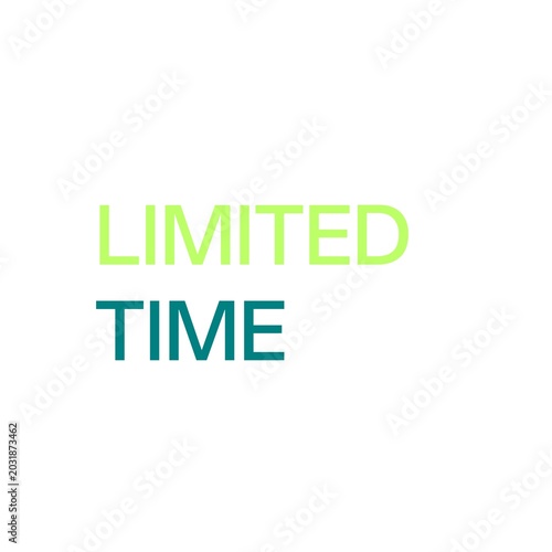 Limited Time Green Teal Two Tone Typography Icon Sale Promotion Urgent Deal Text Vector Design