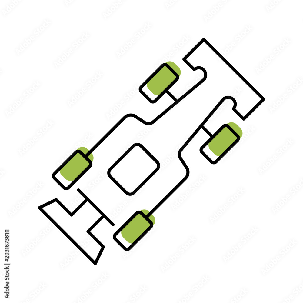 Fototapeta premium Kart racing icon. Sports and karting line symbol. Color.